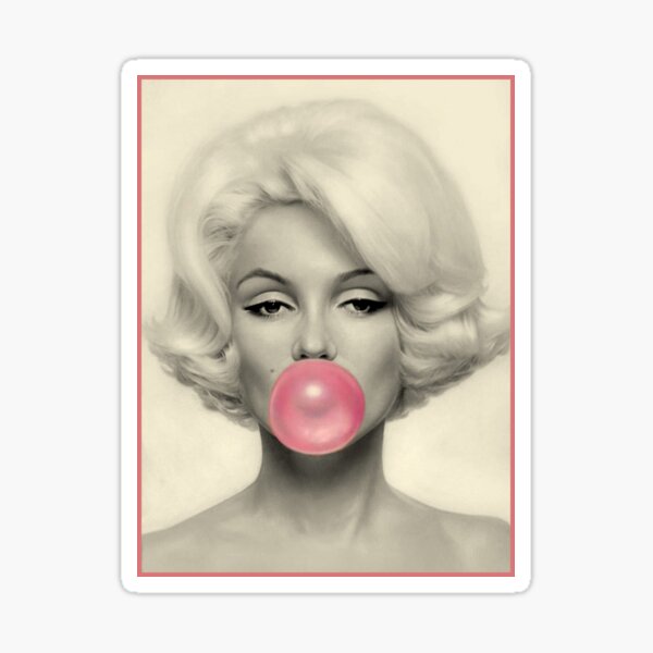 MARILYN MONROE : Bubble Blowing Print Sticker