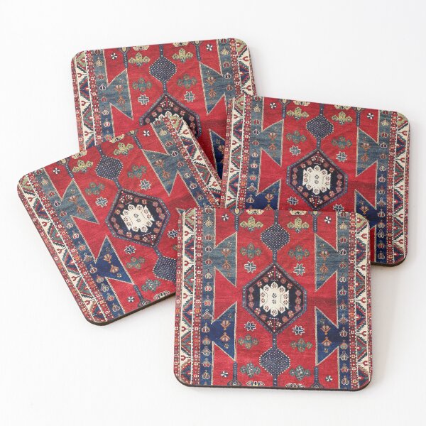 Item preview, Kazak Tribal Red Geometric Rug Print     designed and sold by Vicky Brago-Mitchell®.