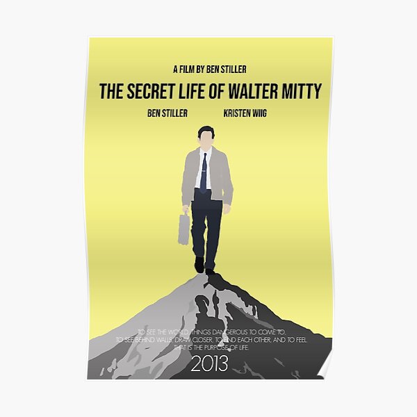 The Secret Life of Walter Mitty Minimalist Movie Poster Poster
