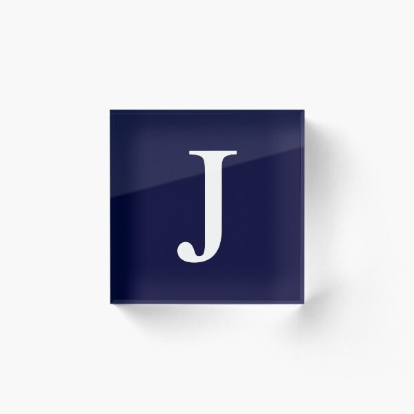 Navy Blue Basic Monogram J Acrylic Block