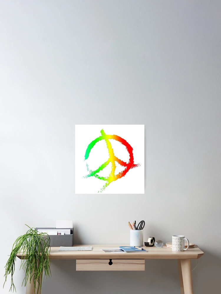 Thumbnail 2 of 3, Poster, Script Peace Rasta Symbol designed and sold by TRELAB.