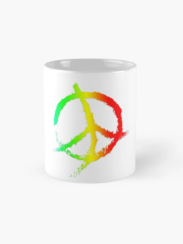 Thumbnail 4 of 6, Coffee Mug, Script Peace Rasta Symbol designed and sold by TRELAB.