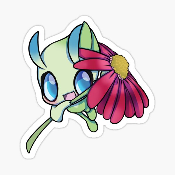 Mythical Pokemon Stickers Redbubble - what does celebi do you pokemon advanced for roblox
