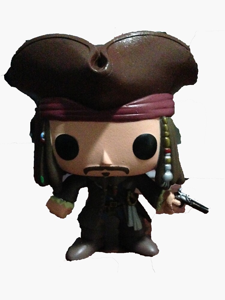 "Pirates Of The caribbean Jack Sparrow Pop Vinyl" Sticker by Emus Redbubble