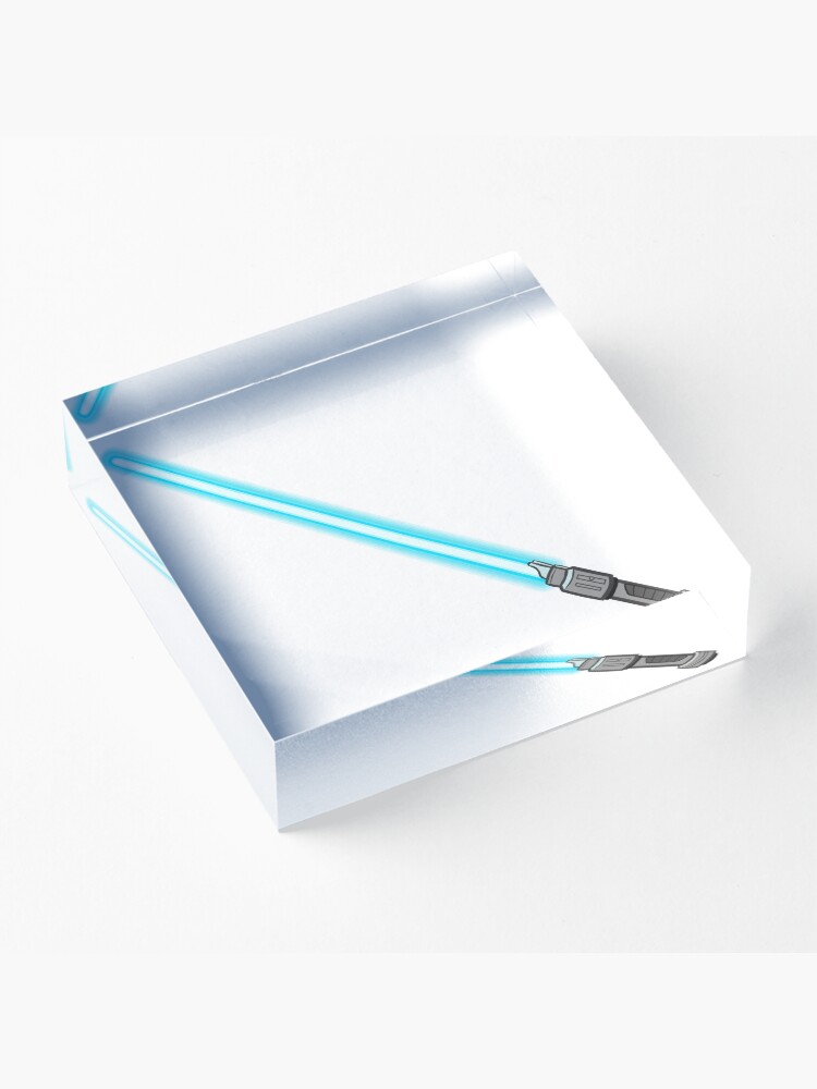 Alternate view of blue lightsaber Acrylic Block