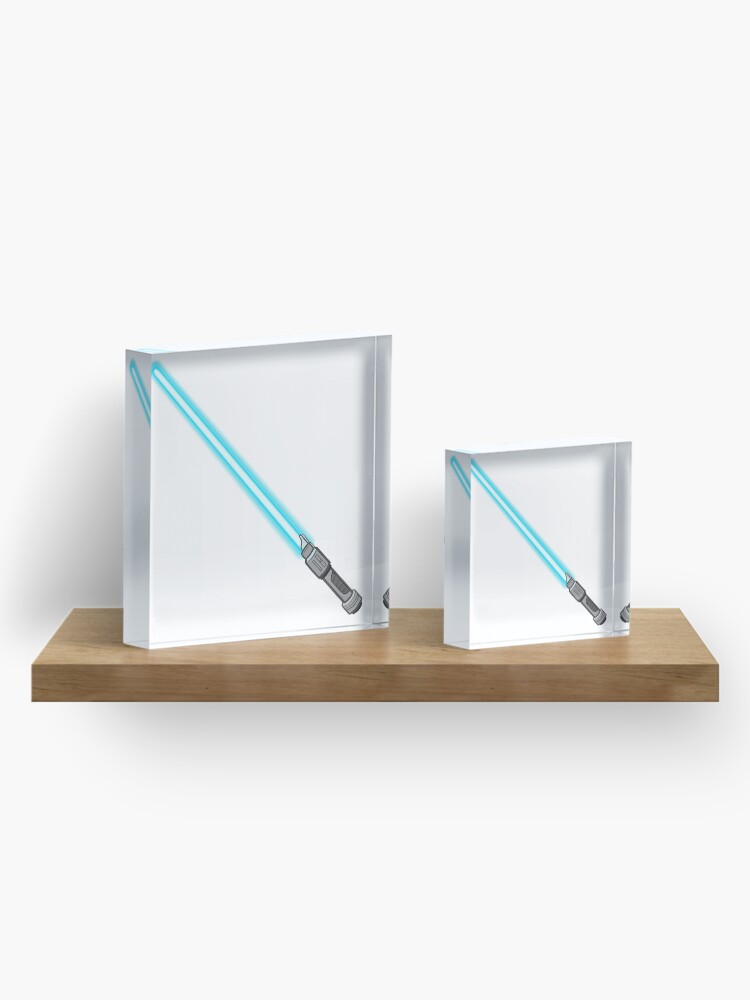 Alternate view of blue lightsaber Acrylic Block