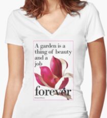 For Literature Loving Gardeners Women's Fitted V-Neck T-Shirt