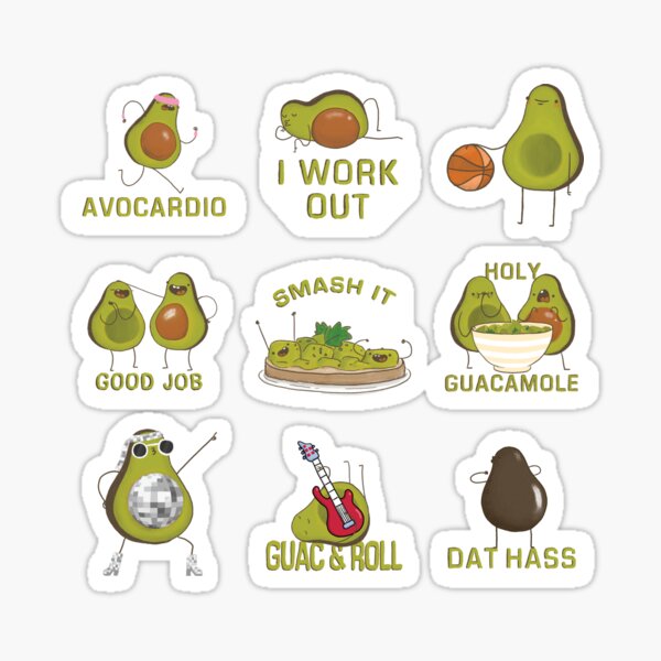 Avocado Stickers 2 Sticker