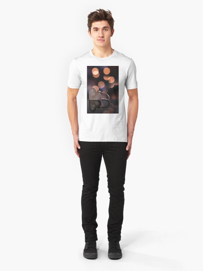 Alternate view of Love heart reflections Slim Fit T-Shirt