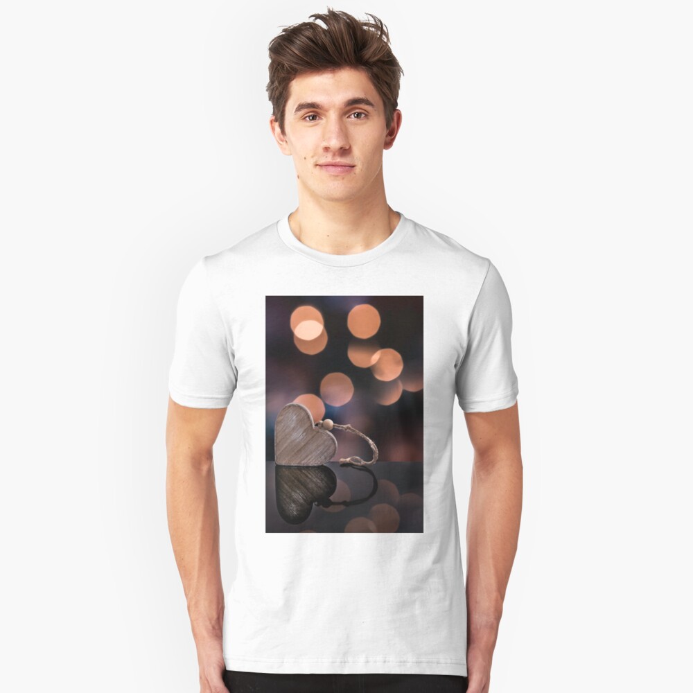Love heart reflections Slim Fit T-Shirt