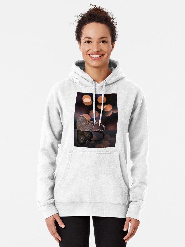 Alternate view of Love heart reflections Pullover Hoodie