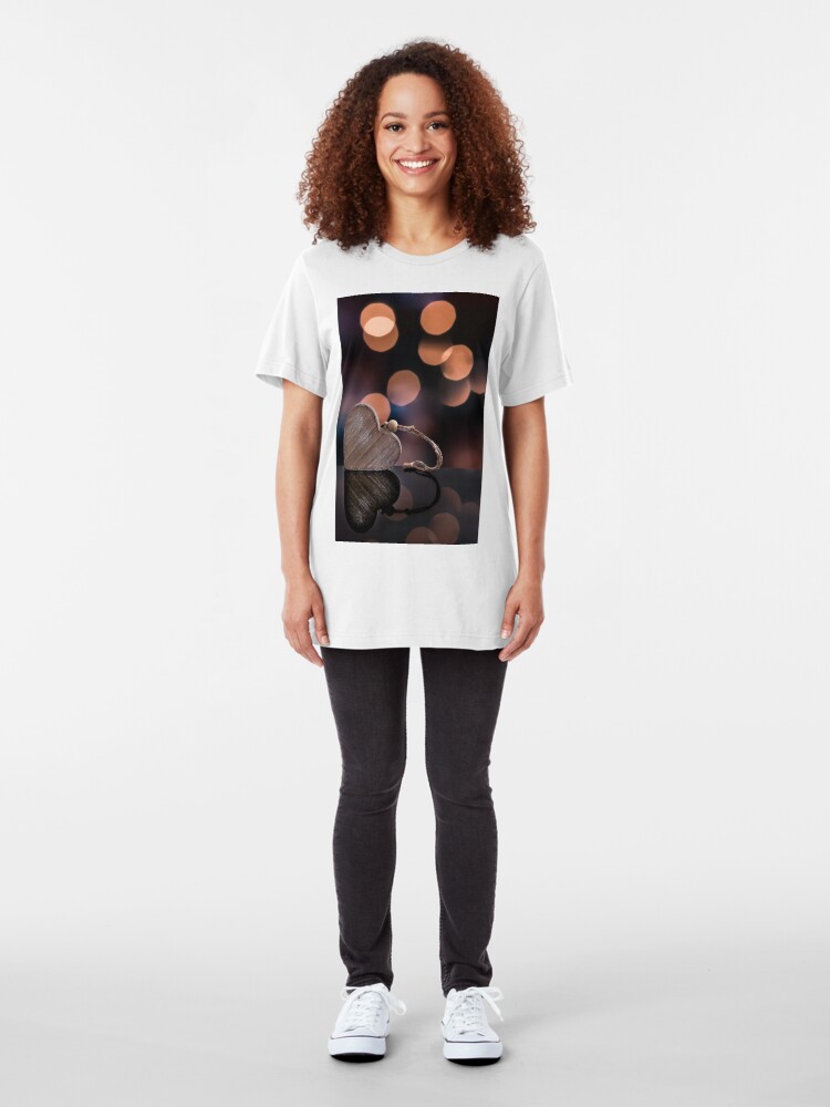 Alternate view of Love heart reflections Slim Fit T-Shirt