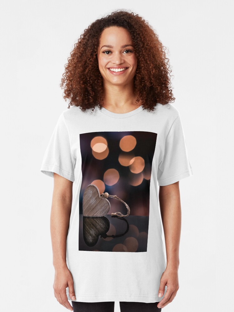 Alternate view of Love heart reflections Slim Fit T-Shirt
