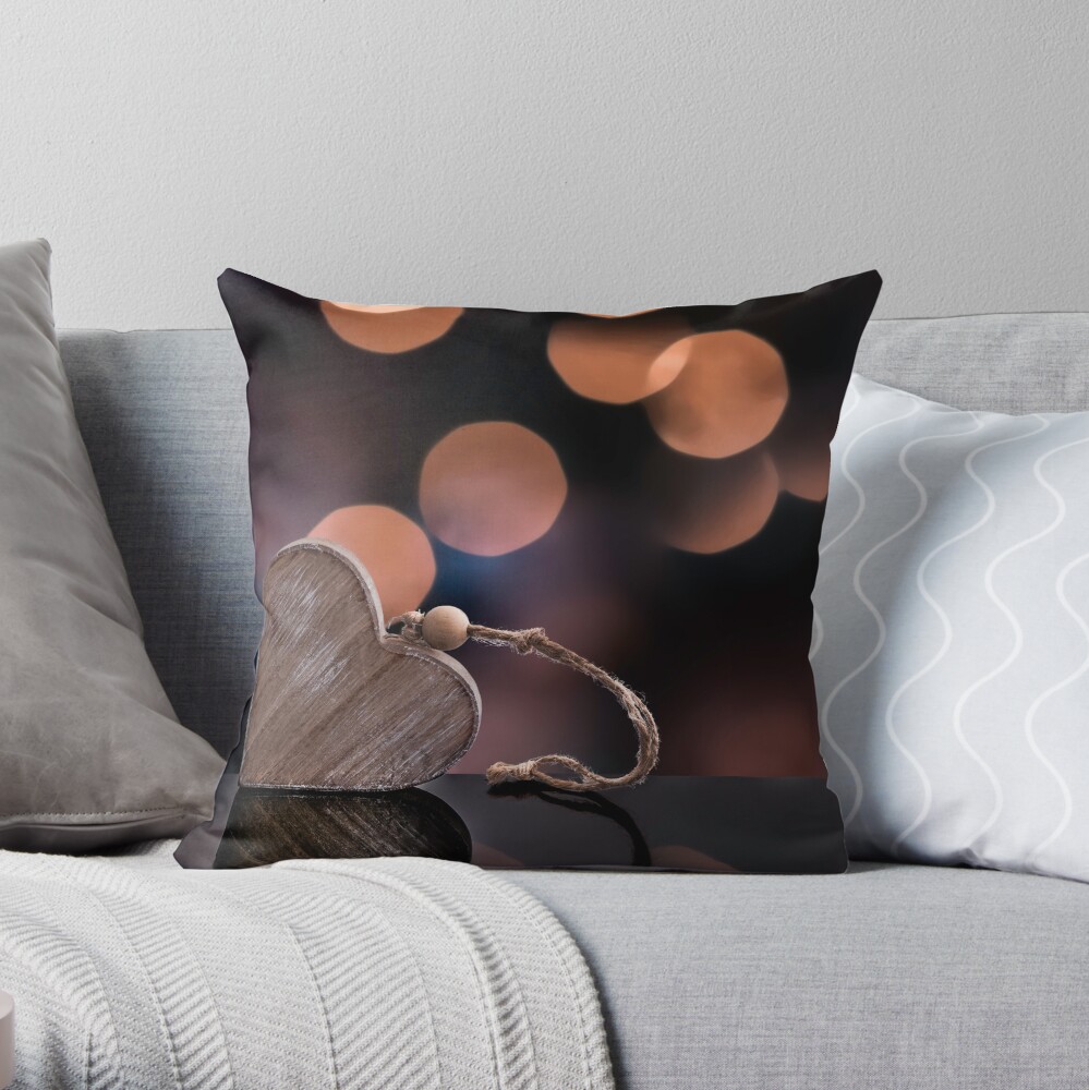 Love heart reflections Throw Pillow