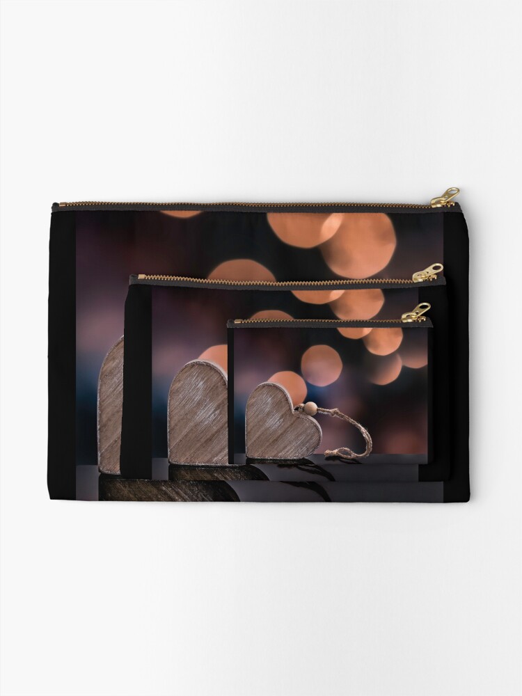 Alternate view of Love heart reflections Zipper Pouch