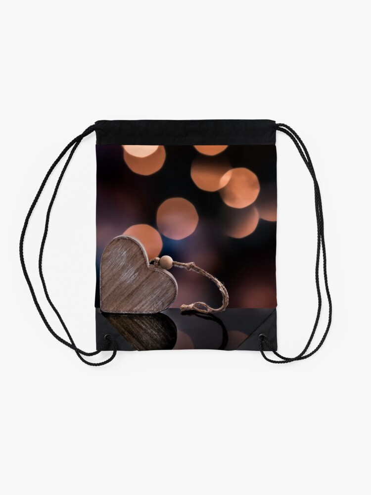 Alternate view of Love heart reflections Drawstring Bag