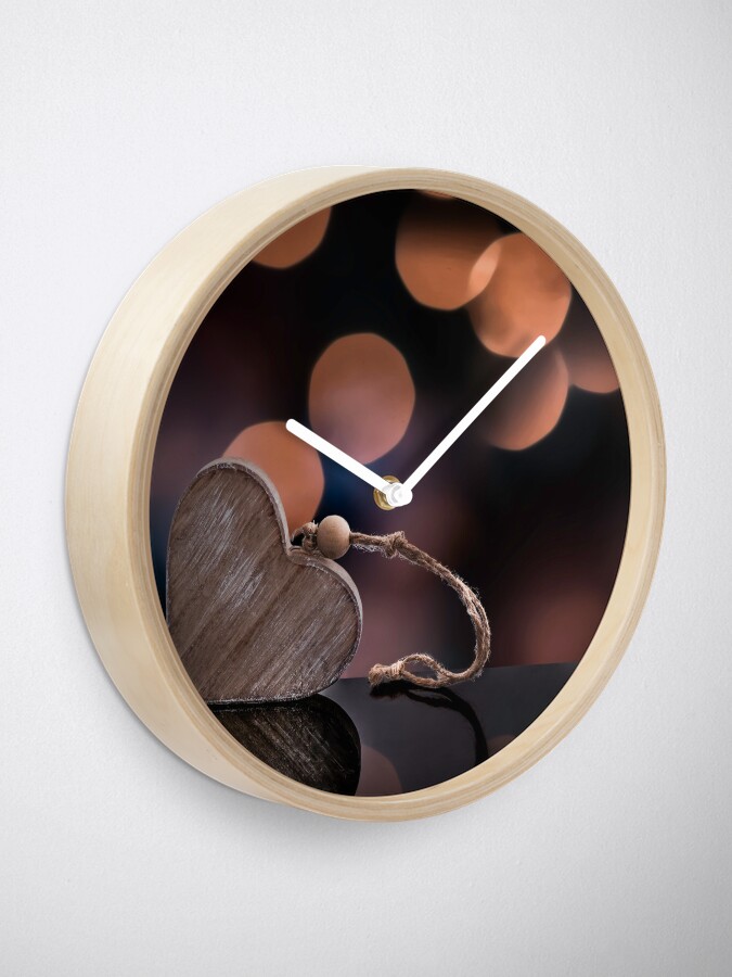 Alternate view of Love heart reflections Clock