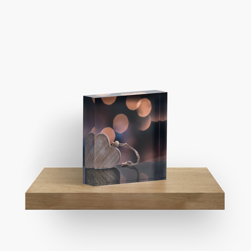 Love heart reflections Acrylic Block