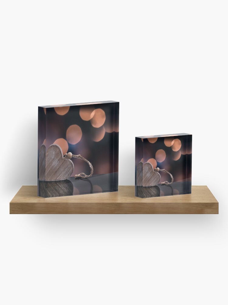 Alternate view of Love heart reflections Acrylic Block