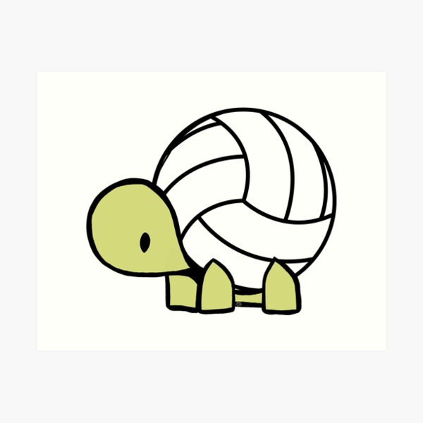 Turtle Volleyball Reptile Lover Gift Art Print