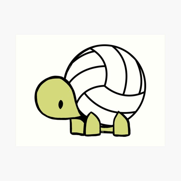 Turtle Volleyball Reptile Lover Gift Art Print