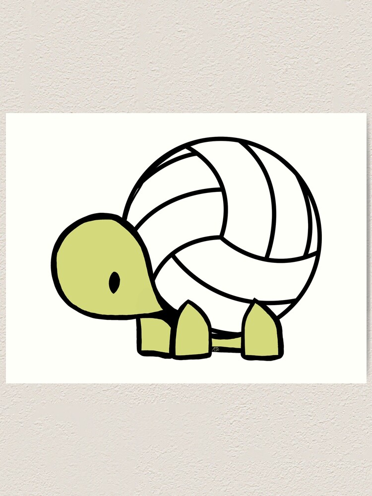 Alternate view of Turtle Volleyball Reptile Lover Gift Art Print