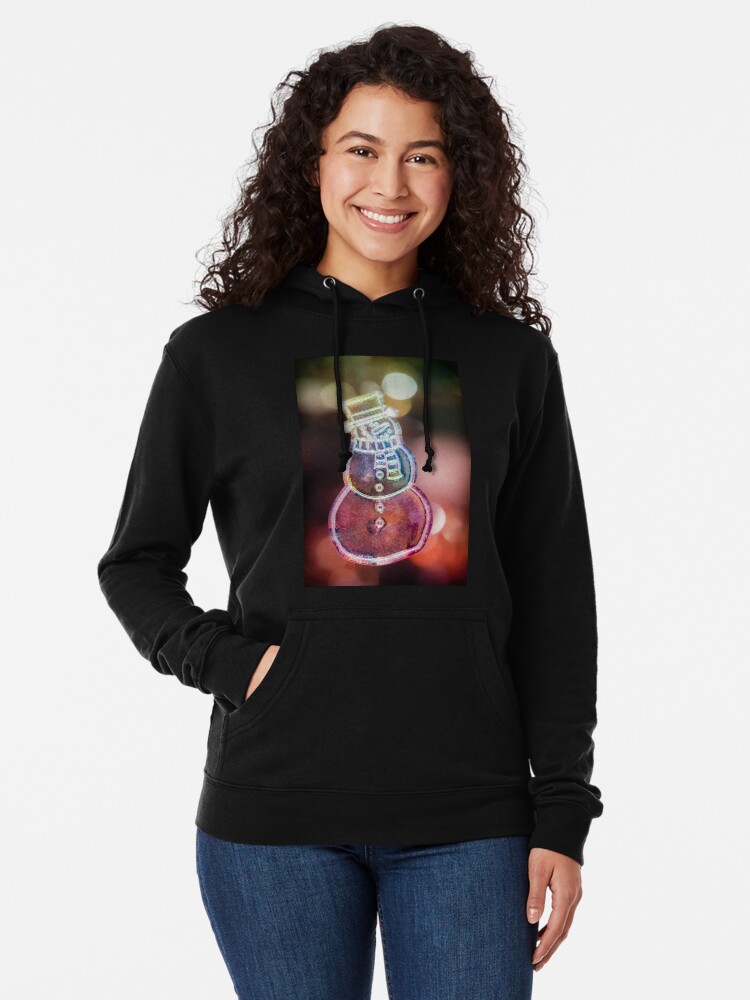 Alternate view of Christmas Snowman decoration Lightweight Hoodie