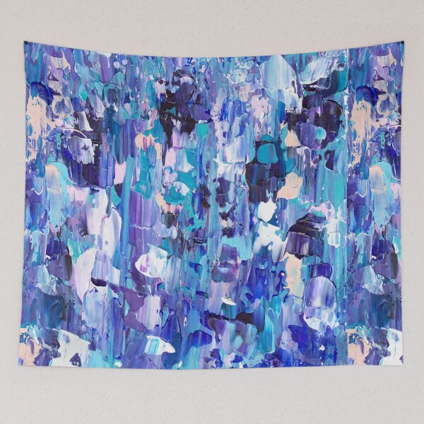 Item preview, Modern blue acrylic abstract painting brushstrokes designed and sold by GirlyTrend.