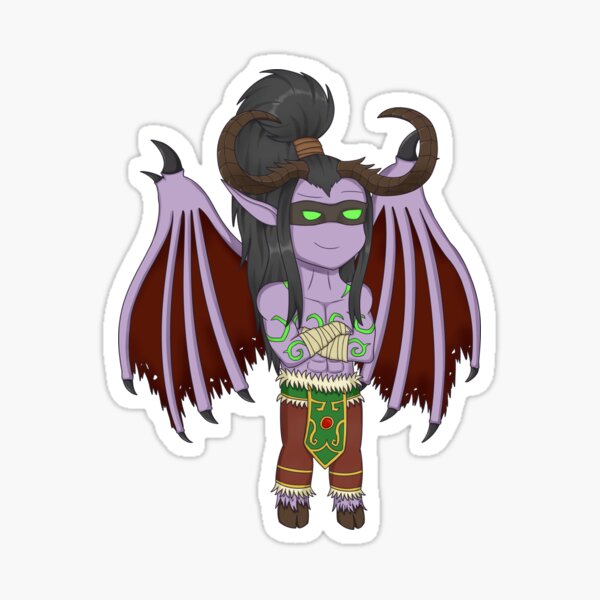 Vista previa del artículo con la obra «Chibi Illidan», diseñado y vendido por muffleschan.