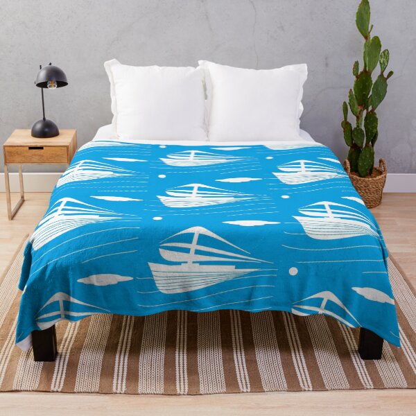 Item preview, Sky Blue White Boat designed and sold by Ovahill.