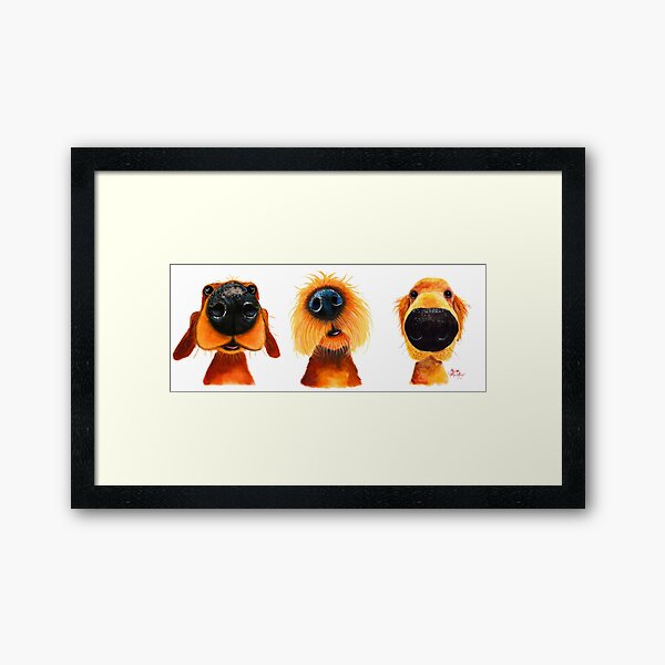 NoSeY DoG PRiNT ' THe PuPPY DoGS ' By Shirley MacArthur Framed Art Print