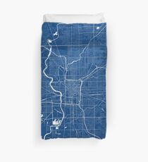 Indianapolis Map In Colts Colors Duvet Cover