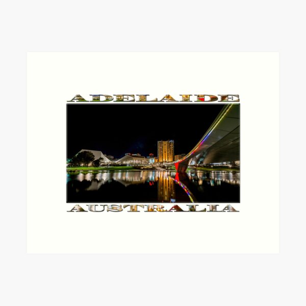 Item preview, Adelaide Riverbank at Night (poster on white) designed and sold by Ray's Photos & Art.