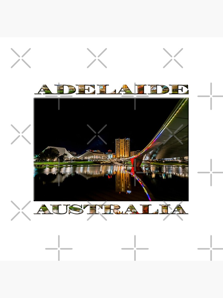 Adelaide Riverbank at Night (poster on white) by RayW