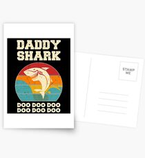 Vati-Haifisch Doo Doo Doo Weinlese-Vatertags-Vati Postkarten