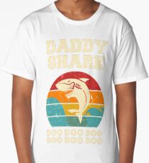 Daddy Shark Doo Doo Doo Vintage Fathers Day Dad Long T-Shirt