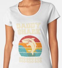 Daddy Shark Doo Doo Doo Vintage Fathers Day Dad Women's Premium T-Shirt
