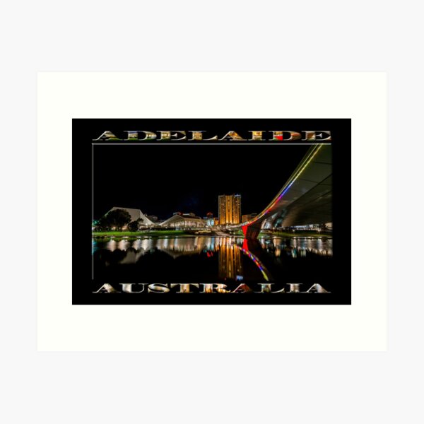 Item preview, Adelaide Riverbank at Night (poster on black) designed and sold by Ray's Photos & Art.