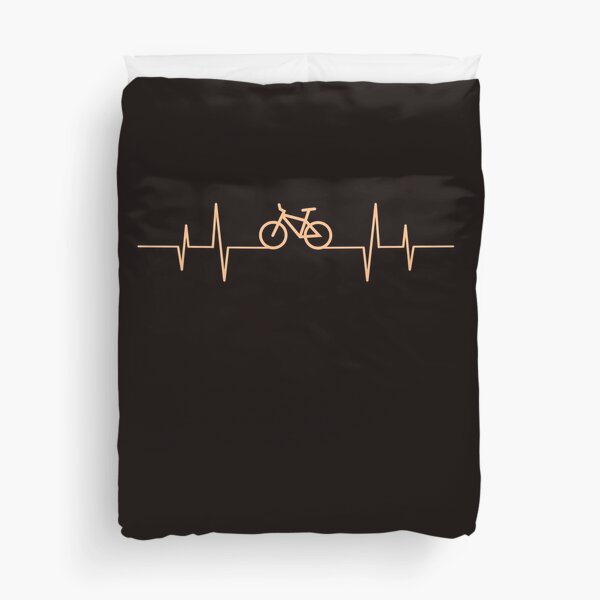 'Biker Heartbeat Pulse' Awesome Bike Gift Duvet Cover
