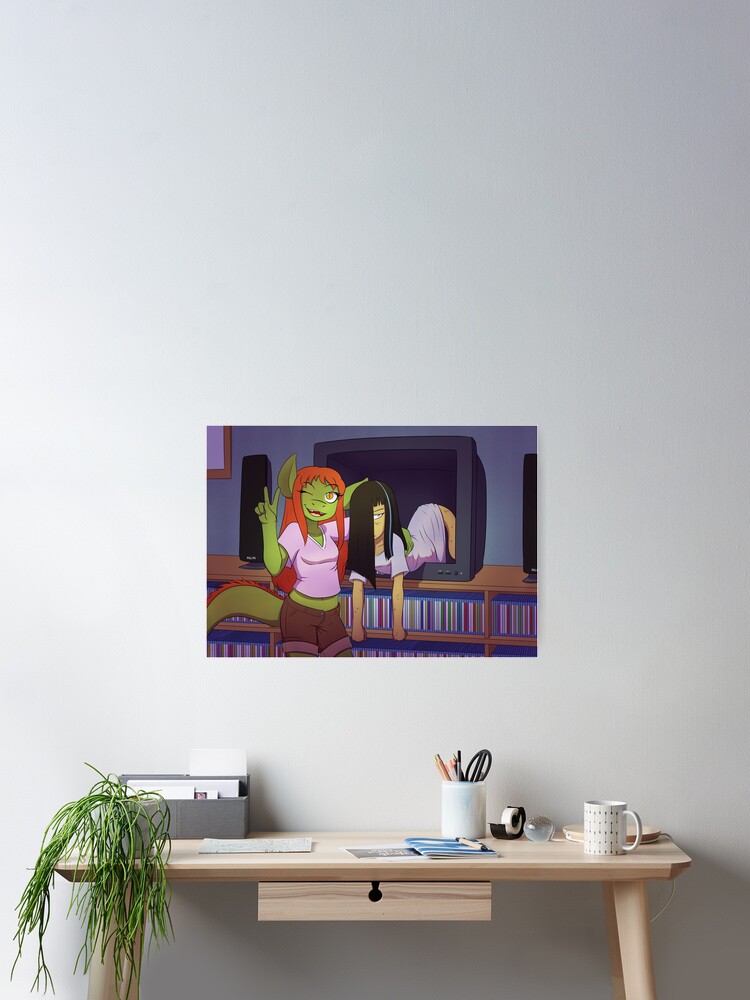Thumbnail 2 of 3, Poster, Kaya and Cleo - Ringu - Halloween designed and sold by DragonKai.