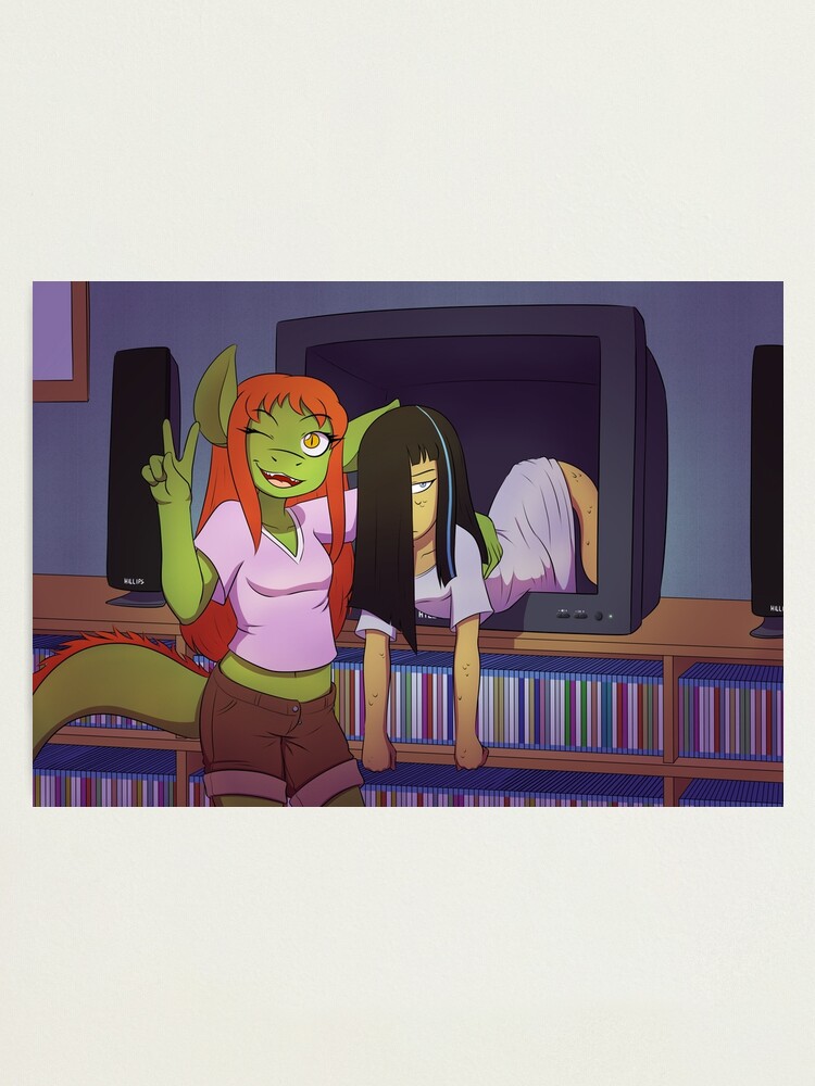Thumbnail 1 of 3, Photographic Print, Kaya and Cleo - Ringu - Halloween designed and sold by DragonKai.