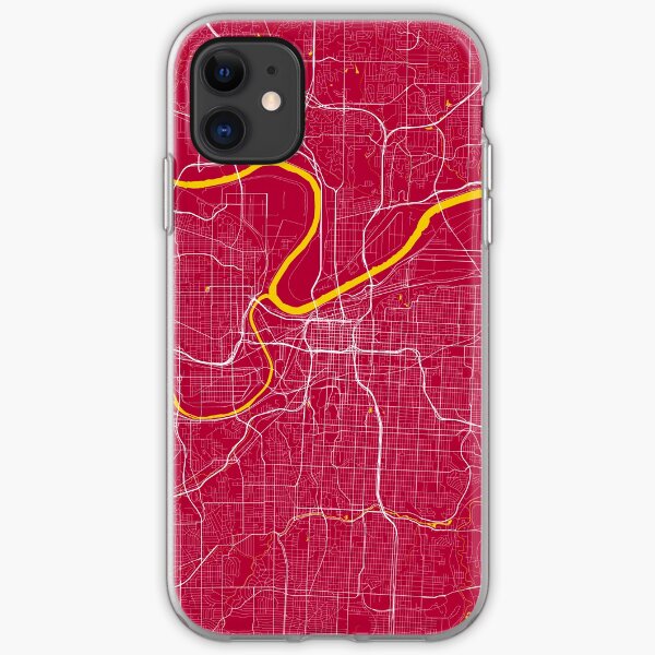 Kansas City Map In Chiefs Colors iPhone Soft Case