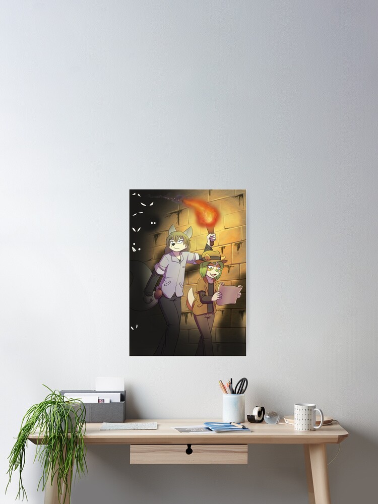 Thumbnail 2 of 3, Poster, Benjiana Jones and Rex in the creepy tomb designed and sold by DragonKai.