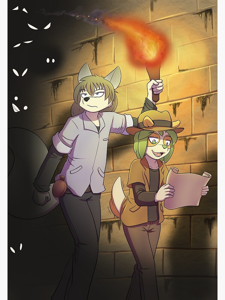 Thumbnail 3 of 3, Poster, Benjiana Jones and Rex in the creepy tomb designed and sold by DragonKai.