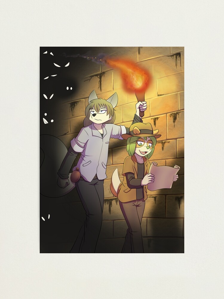 Thumbnail 1 of 3, Photographic Print, Benjiana Jones and Rex in the creepy tomb designed and sold by DragonKai.