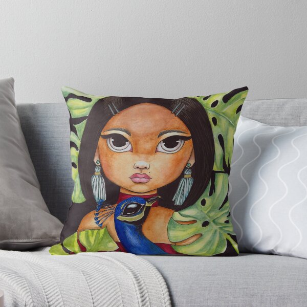 Item preview, The girl and her peacock designed and sold by ArtbyJodlana.