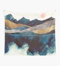 Blue Mountain Reflection Wall Tapestry