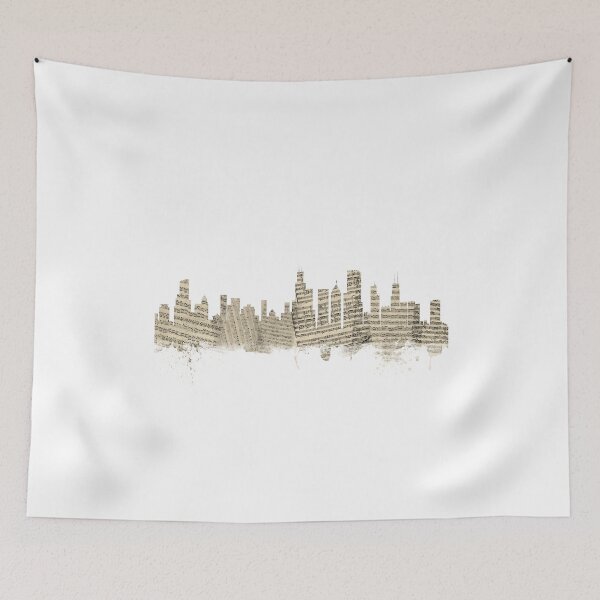 Item preview, Chicago Illinois Skyline Sheet Music Cityscape designed and sold by ArtPrints.
