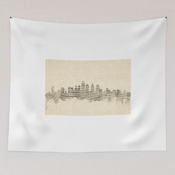 Item preview, Philadelphia Pennsylvania Skyline Sheet Music Cityscape designed and sold by ArtPrints.