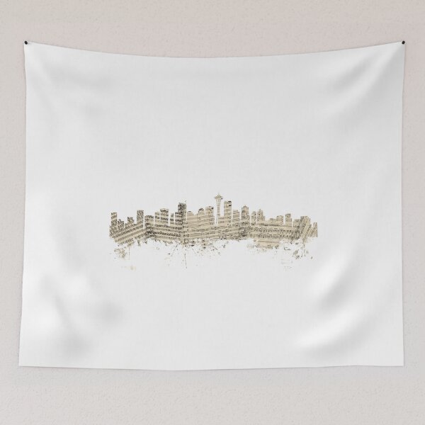Item preview, Seattle Washington Skyline Sheet Music Cityscape designed and sold by ArtPrints.